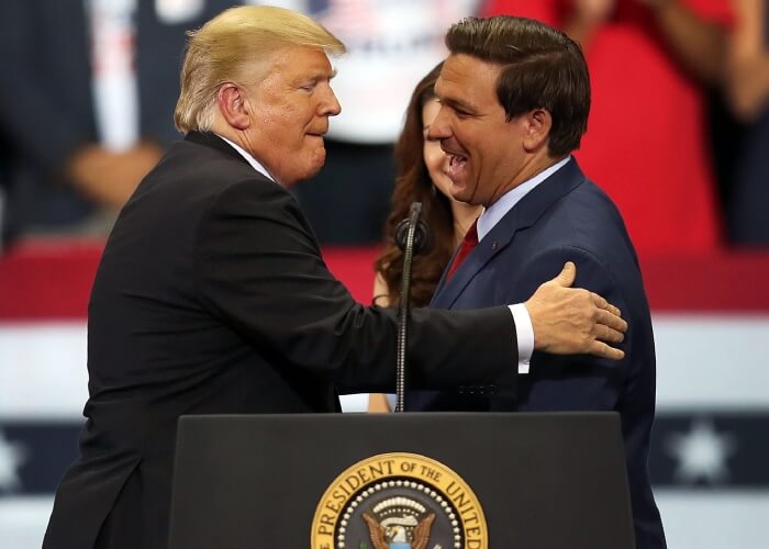 Governor Ron DeSantis and President Trump Lets Go Brandon Bumper Stickers