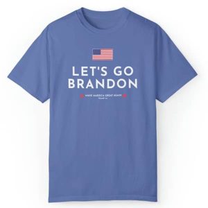 Unisex Garment-Dyed Let’s Go Brandon & US Flag T-shirt